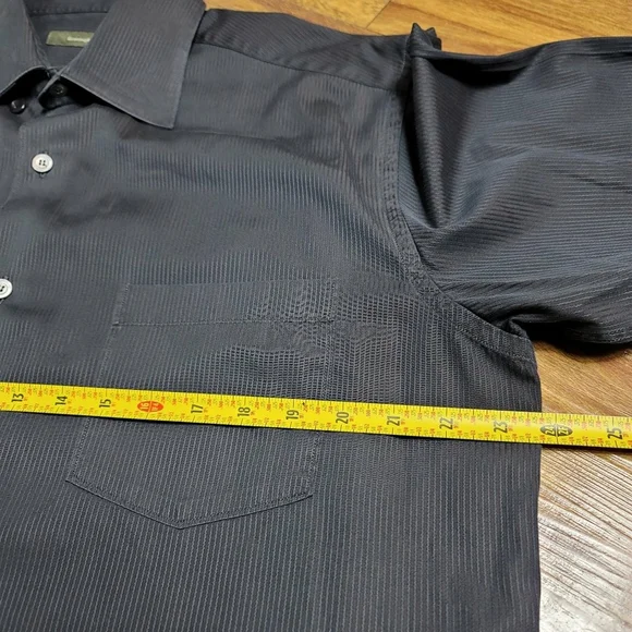 Ermenegildo Zegna Shirt Mens Size XL Dark Gray Button Up Dress Casual Italy Made - Picture 3 of 8